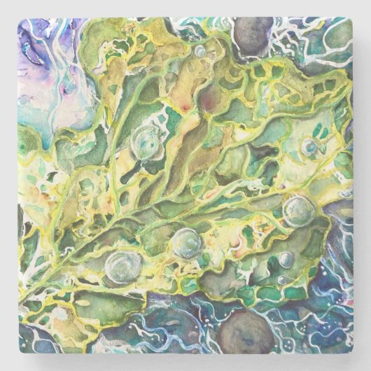 "グリーンノイズ"石コースター ストーンコースター (正面)