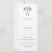グリーンノッテッドパームツリーズトロピカル結婚式 プログラム (正面)