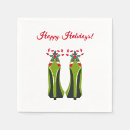 グリーンハイヒールとキャンディーキャン スタンダードカクテルナプキン