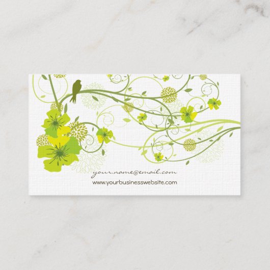 グリーンハイビスカススワローバードエレガントフローラガーデン 名刺 (裏面)