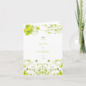 グリーンハイビスカススワール&スワローズ結婚フローラ サンキューカード (正面)