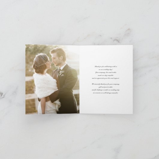 グリーンハイビスカススワール&スワローズ結婚フローラ サンキューカード (内部)