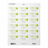 グリーンハイビスカススワール&スワローズ結婚フローラ ラベル (フルシート)