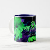 グリーンハイビスカスフラワーアートパーソナライズされた ツートーンマグカップ (正面左)