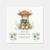 グリーンハイランドカウバースデーパーティー スタンダードカクテルナプキン (正面)