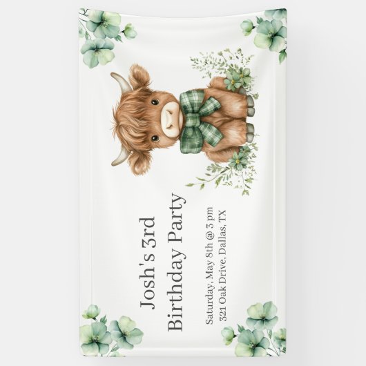 グリーンハイランドカウバースデーパーティー 横断幕 (縦)