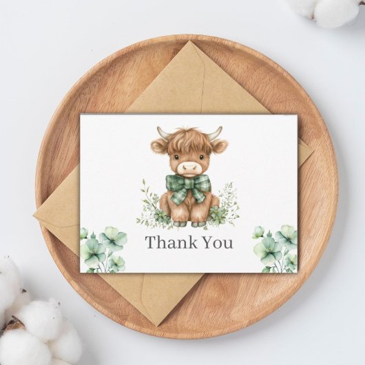 グリーンハイランドカウフラットサンキューカード サンキューカード