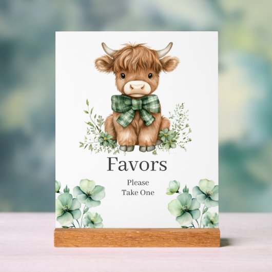 グリーンハイランド牛誕生日ウィズサイン アクリルサイン (ニュートラル)