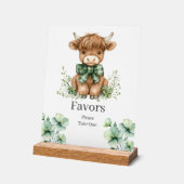 グリーンハイランド牛誕生日ウィズサイン アクリルサイン (傾斜)