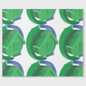 グリーンハウスと矢印 ラッピングペーパー (フラット)