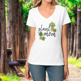 グリーンハウスプランツ ボタニカルデザインのプラントマム Tシャツ