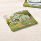 グリーンハウス引っ越し祝いパーティー スクエアペーパーコースター (アングル)