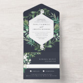 グリーンハウス | エレガントな水彩ボタニカルウェディング オールインワン招待状 (内側)