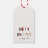 グリーンハカジュアルッピーホリデーカラフルギフトラベル ギフトタグ (正面)