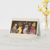 グリーンハットナイトカードのフィンチ カード (黄色い花)