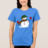 グリーンハット雪だるまクリスマス トライブレンドＴシャツ (正面)