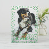 グリーンハッピーハウリデイズペットラバーホリデーフォトカード シーズンカード (スタンド正面)