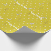 グリーンハッピーバースデー包装紙 ラッピングペーパー (角)