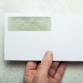 グリーンハッピーホリデーカリグラフィスクリプトカスタム ラベル