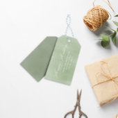 グリーンハッピーホリデーカリグラフィスクリプト ギフトタグ