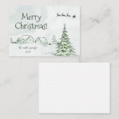 グリーンハッピーホリデーズクリパーソナライズされたスマスカード ノートカード (正面/裏面)