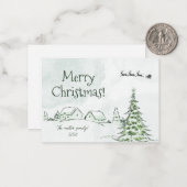 グリーンハッピーホリデーズクリパーソナライズされたスマスカード ノートカード (正面/裏面インサイチュ)