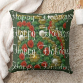 グリーンハッピーホリデーズスローデザイン クッション (ブランケット)