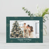 グリーンハッピーホリデーズファミリーフォトスノーフレーク シーズンカード (スタンド正面)