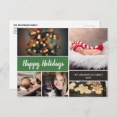 グリーンハッピーホリデーズフォトクリスマス シーズンポストカード (正面/裏面)