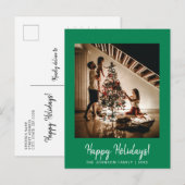 グリーンハッピーホリデーズフォトポストカード ポストカード (正面/裏面)