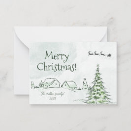 グリーンハッピーホリデー オーダーメイド クリスマスカード ノートカード