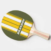 グリーンハニーノスタルジックストライプなボード名 卓球ラケット (横)