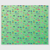 グリーンハヌカー模様 ラッピングペーパー (フラット)