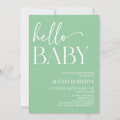 グリーンハミニマルローベビーベビーシャワー 招待状 (正面)