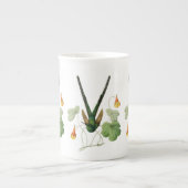 グリーンハミングバードとナスタチウム ボーンチャイナマグカップ (正面)