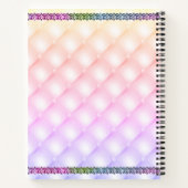 グリーンハミングバードオンパープルフラワーステムデラックス ノートブック (裏面)