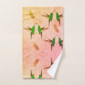 グリーンハミングバードゴールデンフェザー バスタオルセット (ハンドタオル)