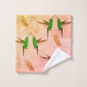 グリーンハミングバードゴールデンフェザー バスタオルセット (ウォッシュタオル)