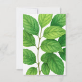 グリーンハミングバードリーフ縁どボタ結婚ン 出欠カード (裏面)