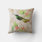 グリーンハミングバードヴィンテージイラストレーション クッション (裏面)