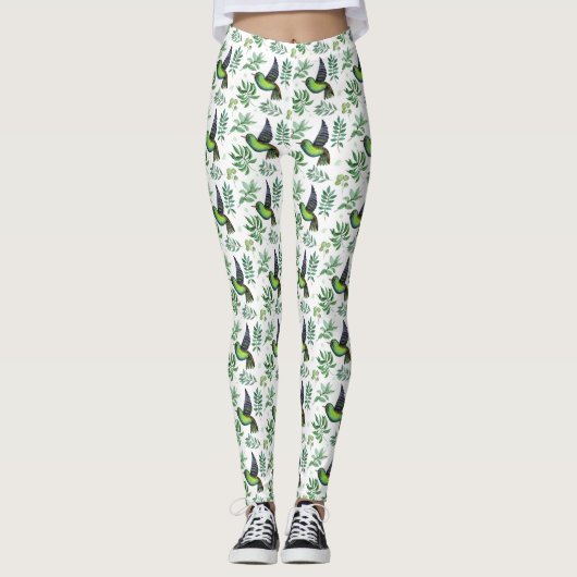 グリーンハミングバード女性のレギンス-スタイリッシュ Comfy レギンス (正面)