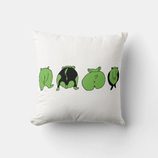 グリーンハムスターお尻 クッション (正面)