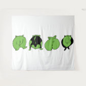 グリーンハムスターお尻 タペストリー (正面(横))