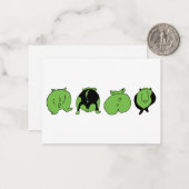 グリーンハムスターお尻 ノートカード (正面/裏面インサイチュ)