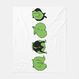 グリーンハムスターお尻 フリースブランケット