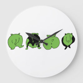 グリーンハムスターお尻 ラージ壁時計