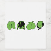 グリーンハムスターお尻 ワインラベル (シングルラベル)