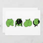 グリーンハムスターお尻 招待状 (正面/裏面)