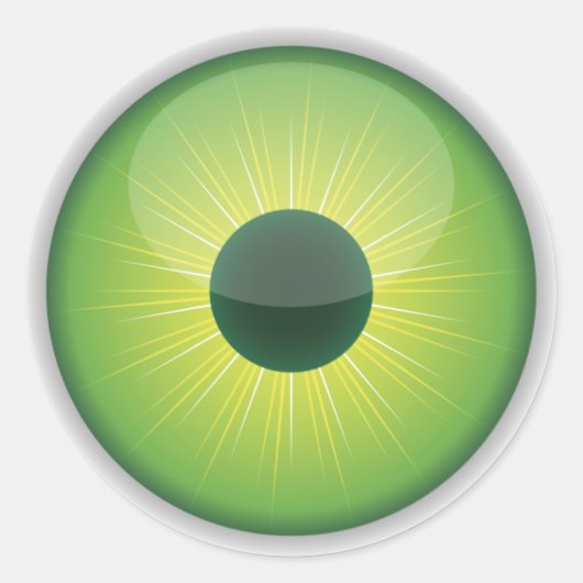 グリーンハロウィーンの眼球シール ラウンドシール (正面)