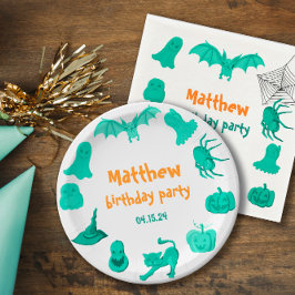 グリーンハロウィーンをテーマにした誕生日パーティー紙プレート ペーパープレート